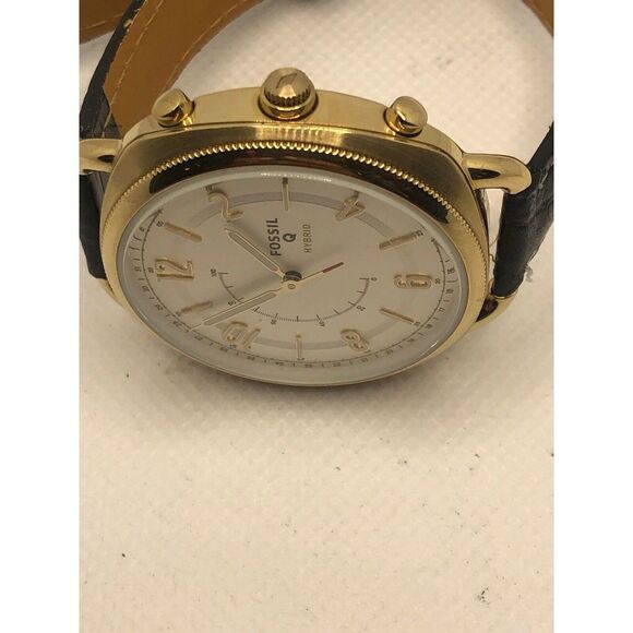 Fossil Q FTW1201 Women's Black Leather Analog Silver Dial Hybrid Smart Watch OL2 - Picture 6 of 9